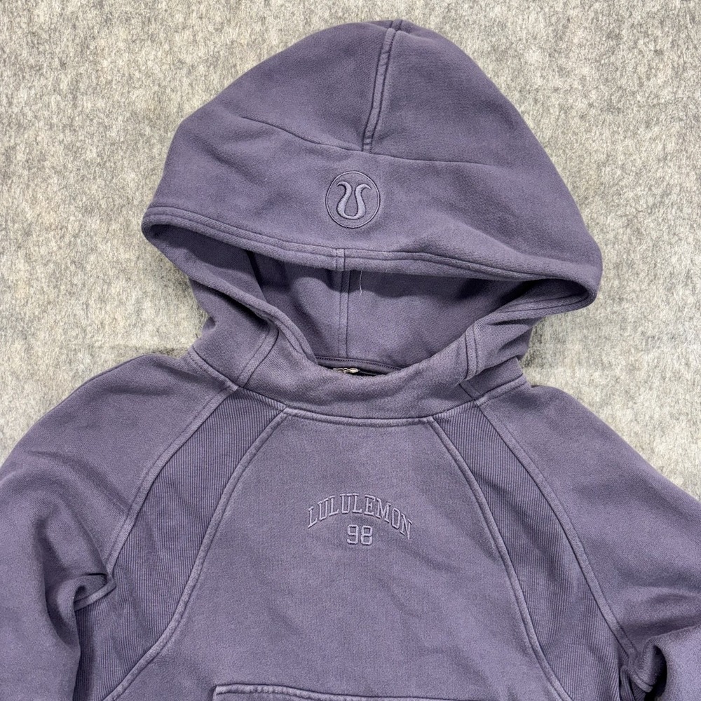 Lululemon Cropped‎ Scuba Hoodie Sweatshirt Women's XS/S Purple - Picture 2 of 8